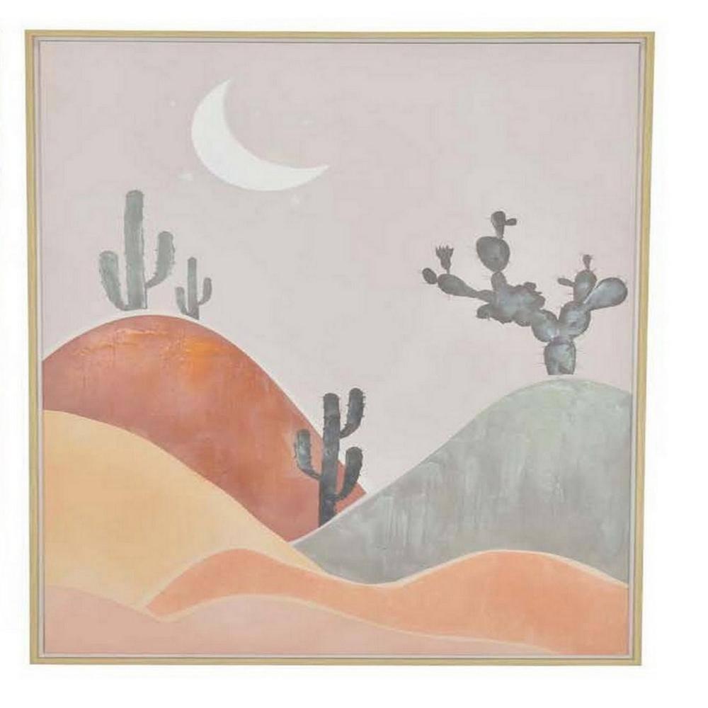 36 x 47 Decorative Framed Wall Art Print Set of 2, Day and Night, Brown