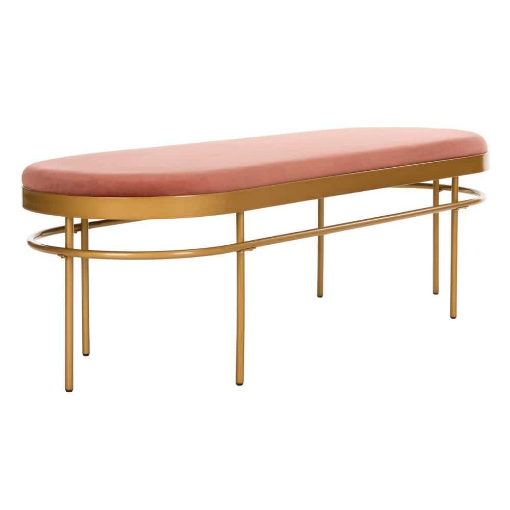 Sylva Oval Bench - BCH6202 - Dusty Rose/Gold - Safavieh