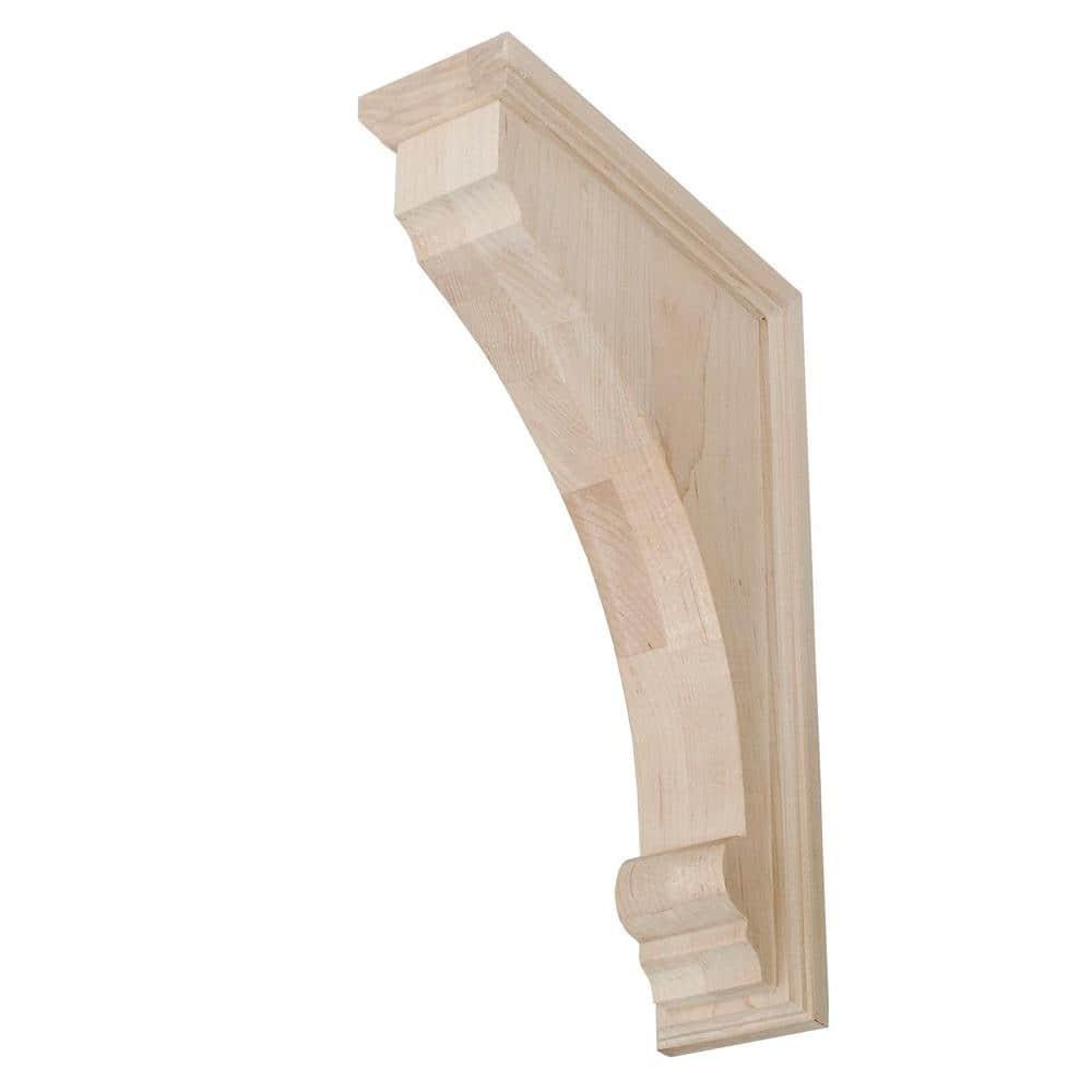 Architectural Products by Outwater L.L.C. 10 in x 2-1/8 in x 7 in Unfinished Small Solid Traditional Plain Wood Backet Corbel