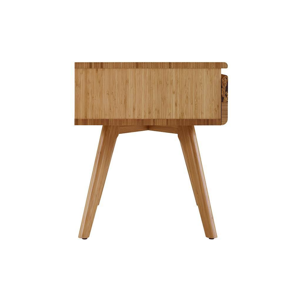 Azara Caramelized Bamboo Nightstand with Tiger Accents