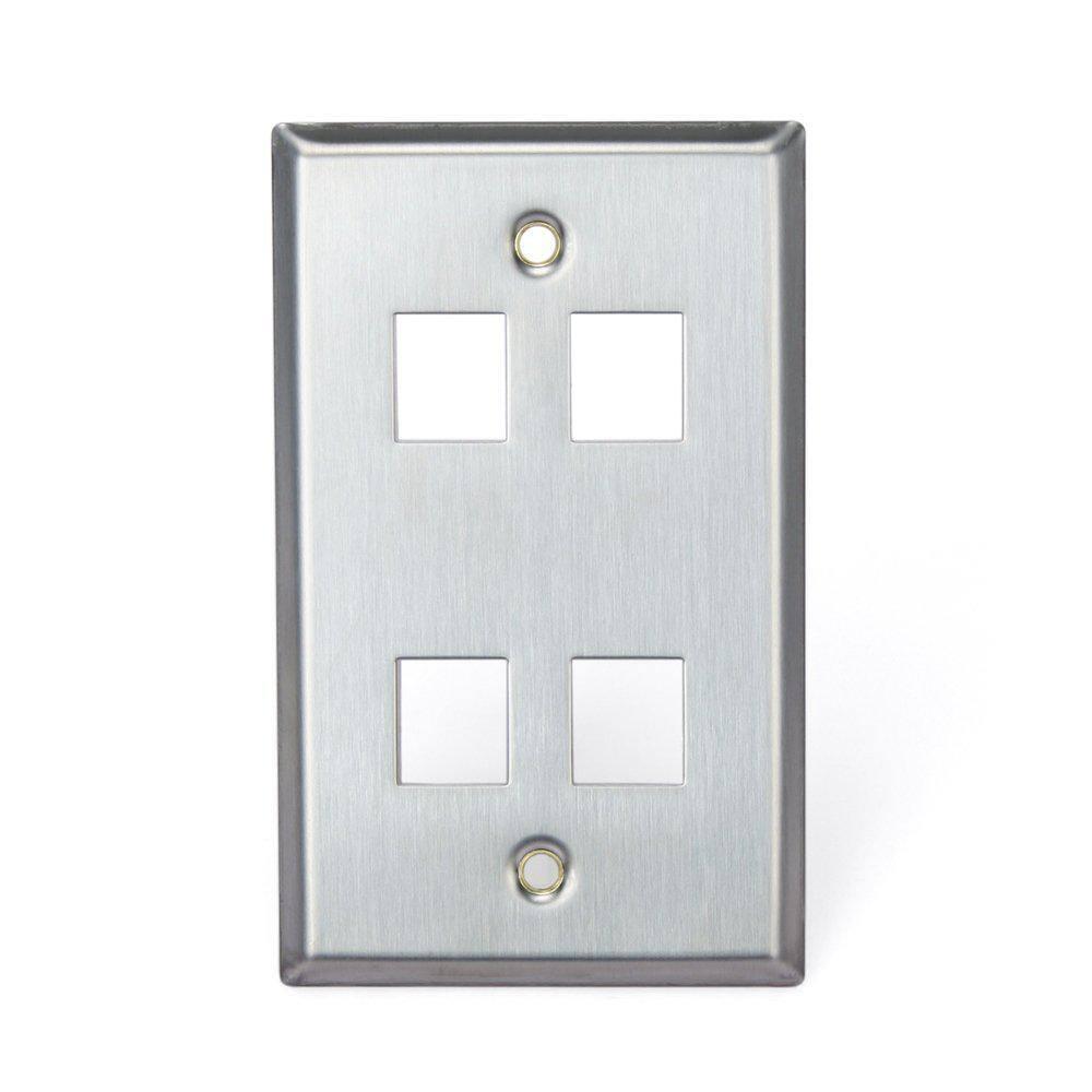 Stainless Steel 4-Port Keystone Mounting Plate