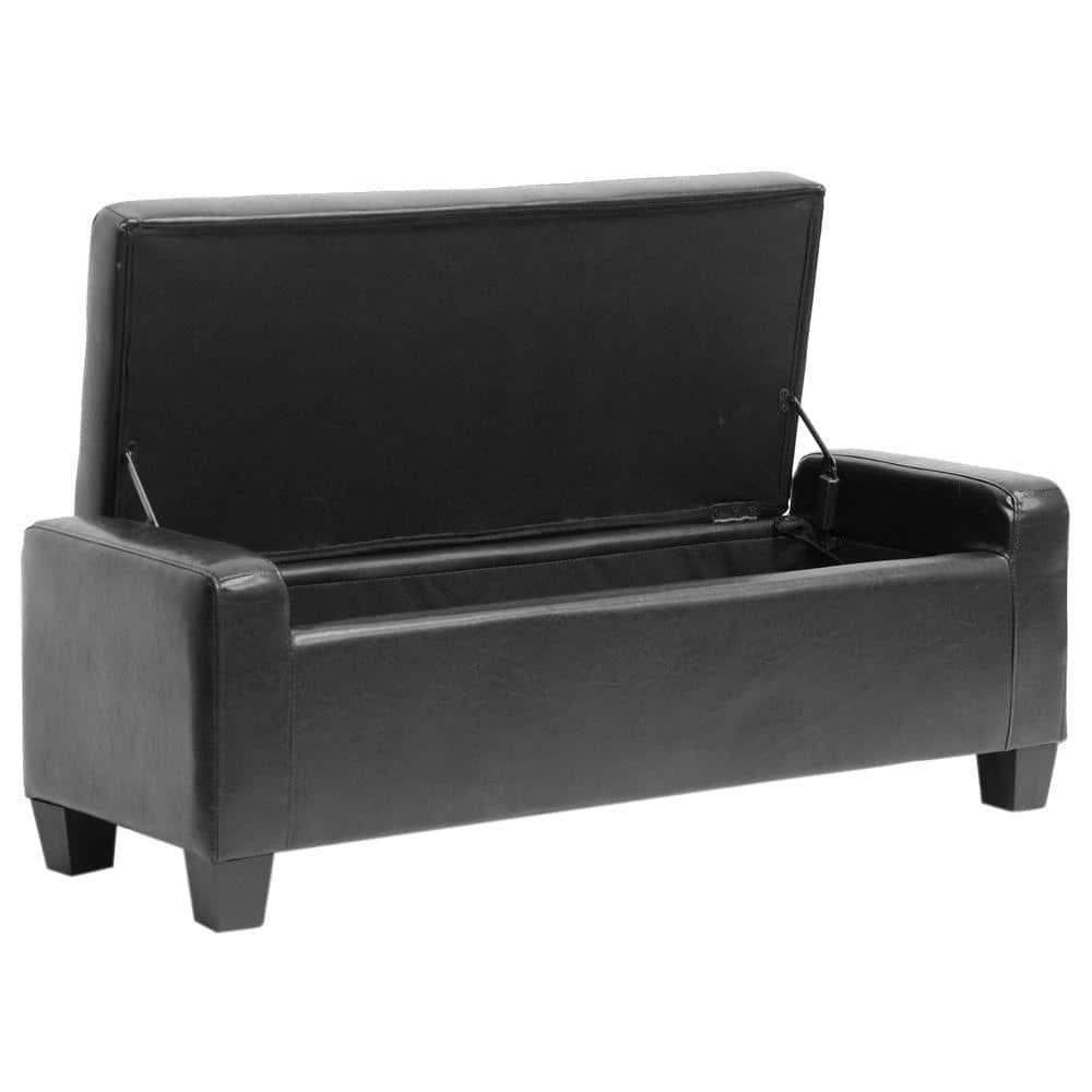 Manchester Ottoman Black - Baxton Studio