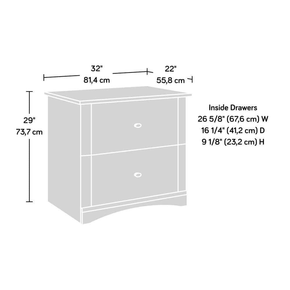 2 Drawer Lateral File Cabinet Laurel Oak - Sauder: Full Extension, Legal/Letter Size, Interlocking