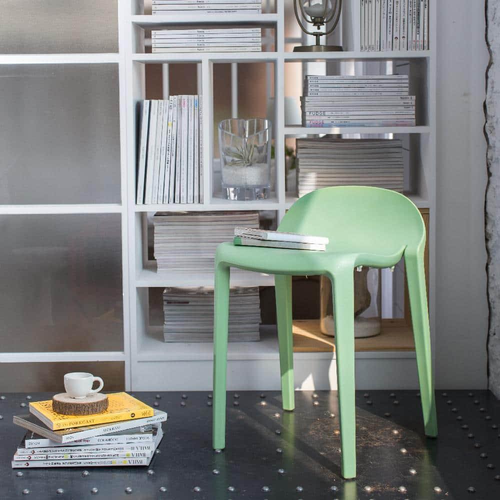 2pc Joyous Short Stools - Green - Lagoon: Resin Frame, Contoured Seat, No Assembly, UV & Weather-Resistant