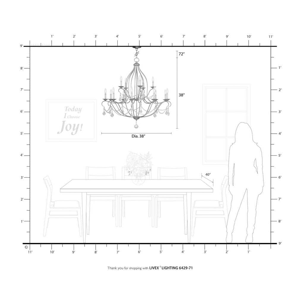 Livex Lighting Chesterfield Chandelier in Hand Applied Venetian Golden Bronze