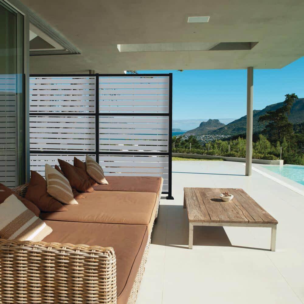 Boardwalk Gray Polypropylene Decorative Screen Panel, 2-ft x 4-ft