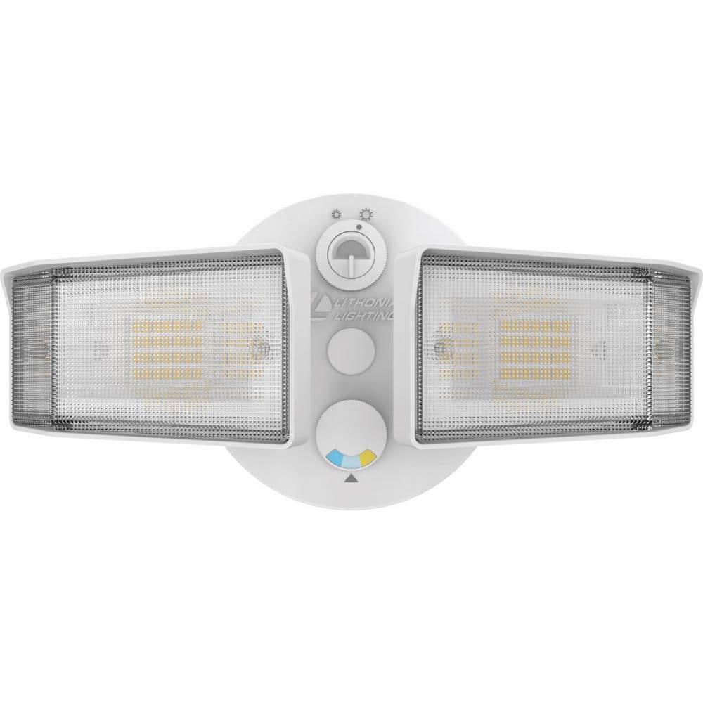 Lithonia Lighting 2 - Head Hardwired Dusk to Dawn Outdoor Security Flood Light