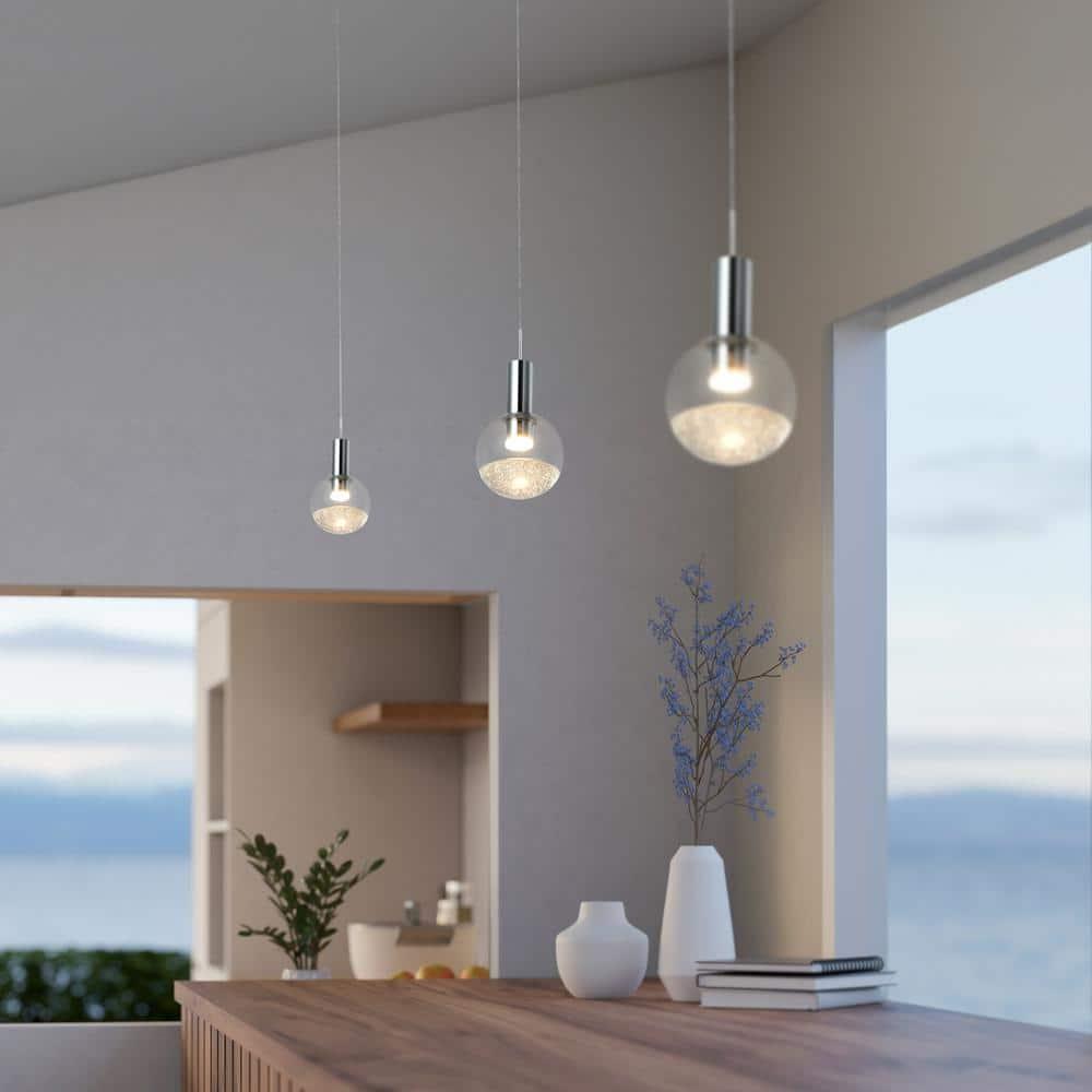 Sienna 5-in Integrated LED Height Adjustable ETL Certified Pendant Light with Globe Shade