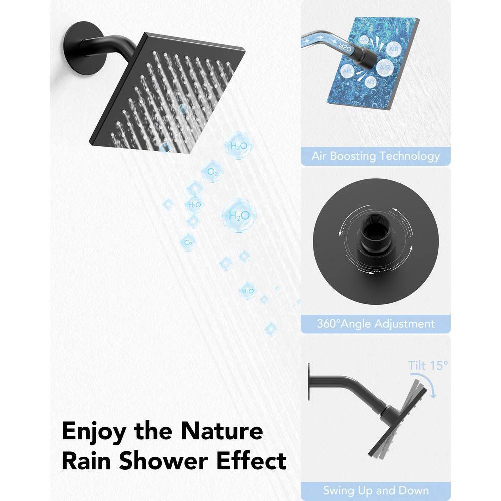 Pressure Balancing Shower Faucet 12" High-Pressure Dual Showerheads with LCD Display