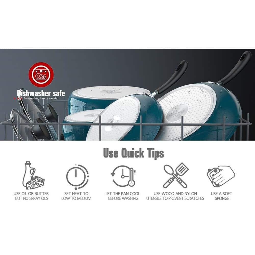Cook N Home Cook N Home Non-Stick Aluminum Pots and Pans Kitchen Cookware Set 12 Piece