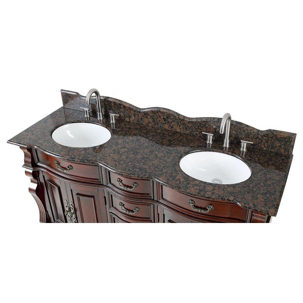 64" Timeless Classic style Hopkinton Double Sink Bathroom Vanity