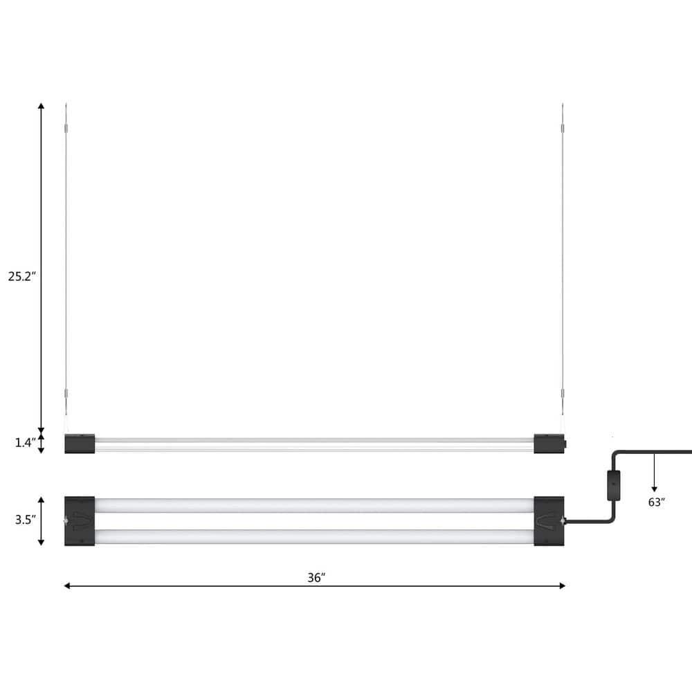 BoostGro 3FT LED Grow Light Full Spectrum with Enriched Red Light Linkable Design for Indoor Plants and Gardening (1-pack)