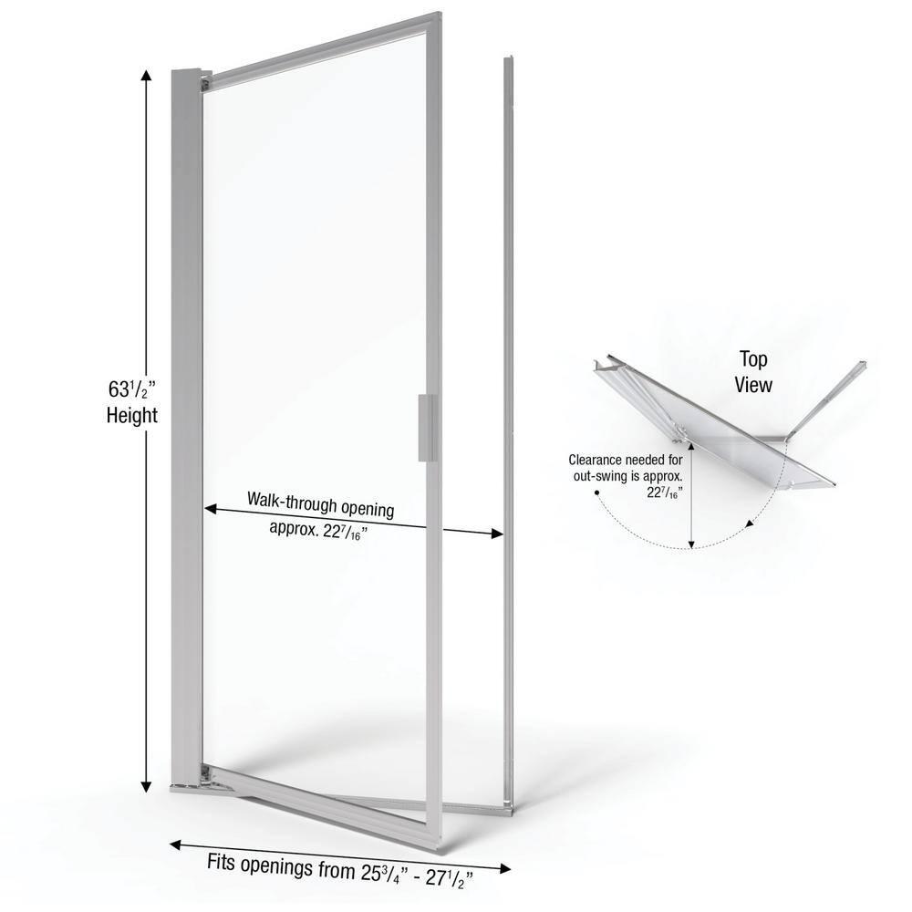Deluxe Sopora 63.5" H Framed Shower Door