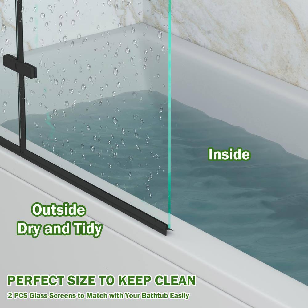 Jraty Glass 43" W x 55" H Frameless Tub Door