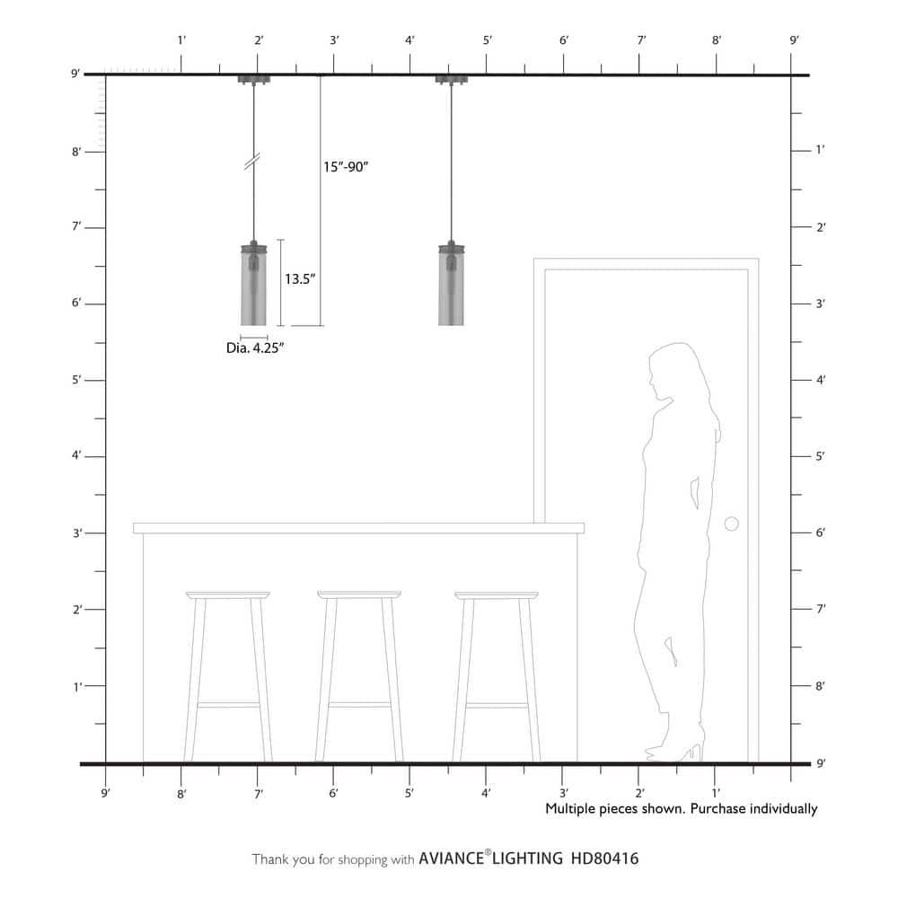 Livex Lighting Devoe 1 - Light Pendant in  Black/Brushed Nickel