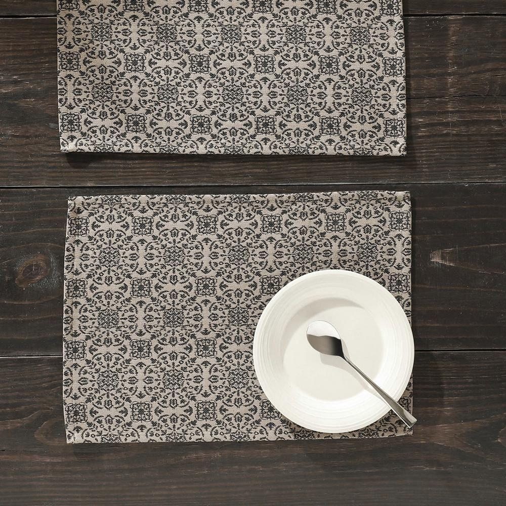 VHC Brands Placemat 13x19 Set of 2, Cotton Dining Room, Kitchen Placemat, Dining Table Placemats, Place Mat, Custom House Collection, Rectangle 13x19, Natural