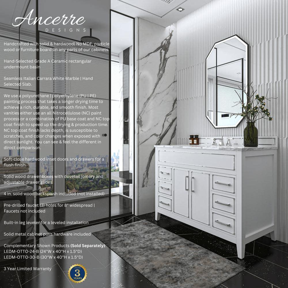 Aspen 48'' Single Bathroom Vanity with Marble Top