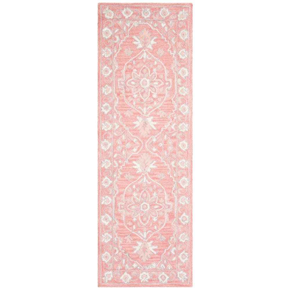 Micro-Loop MLP504 Hand Tufted Indoor Runner Rug - Pink/Ivory - 2'3"x11' - Safavieh