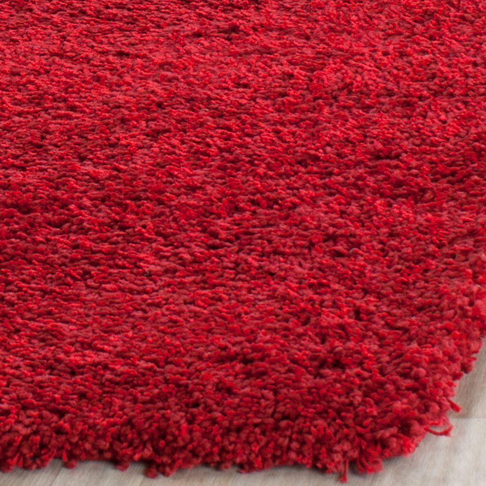 Shag SG151 Power Loomed Indoor Runner Rug - Red - 2'3"x7' - Safavieh.