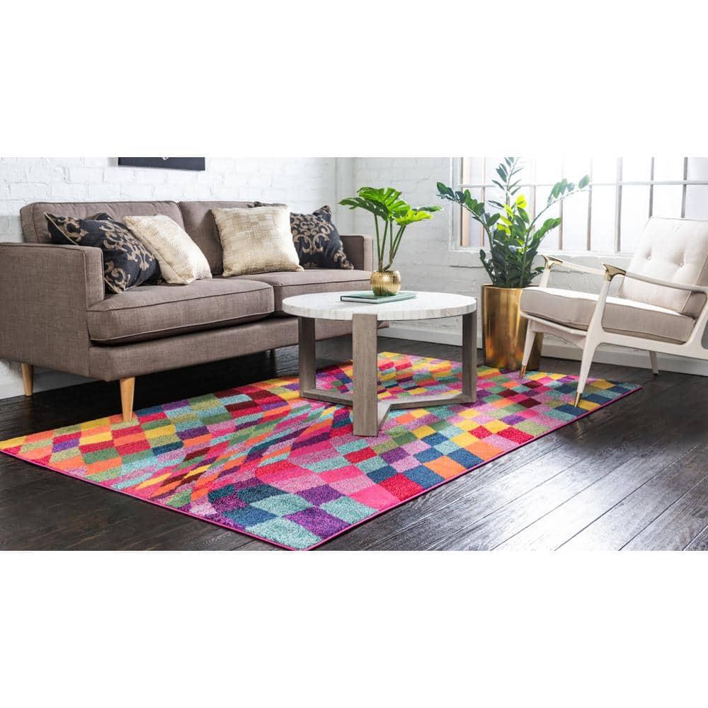 Unique Loom Estrella Collection Area Rug - Horta (5' 1" x 8' Rectangle Multi/Blue)