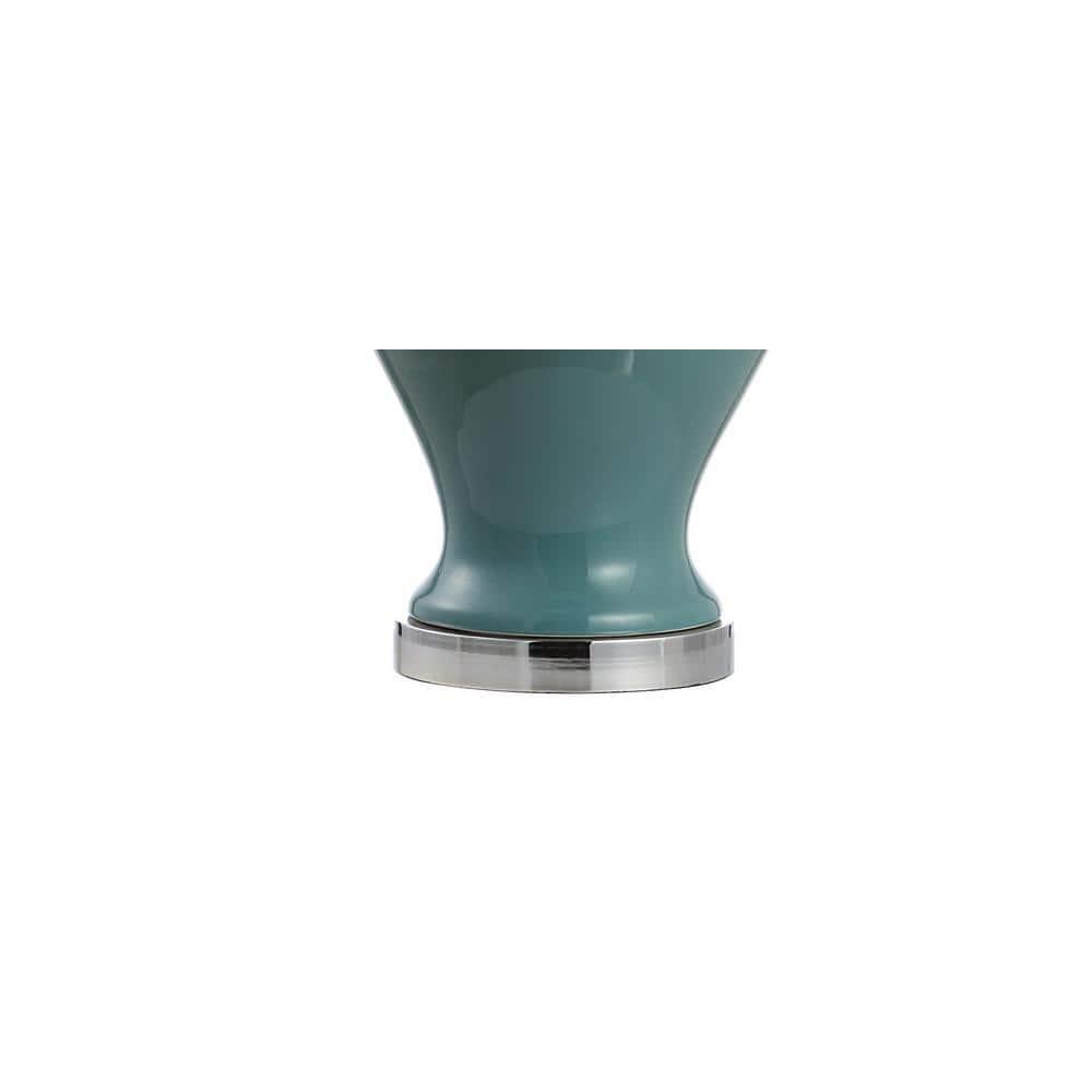 33" Ceramic/Iron LED Table Lamp, Empire Shade, Brass Fittings - JONATHAN Y