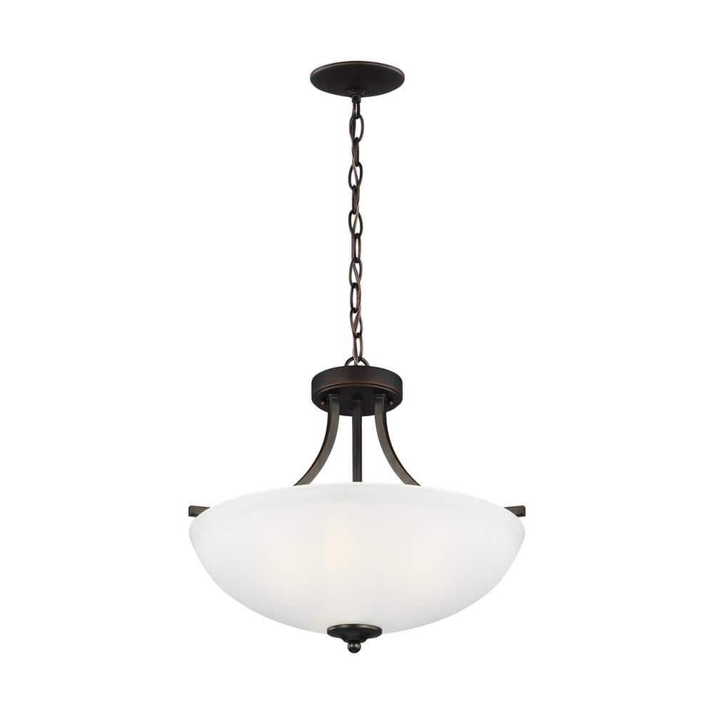 Geary 3-Light Burnt Sienna Semi-Flush Mount Convertible Pendant