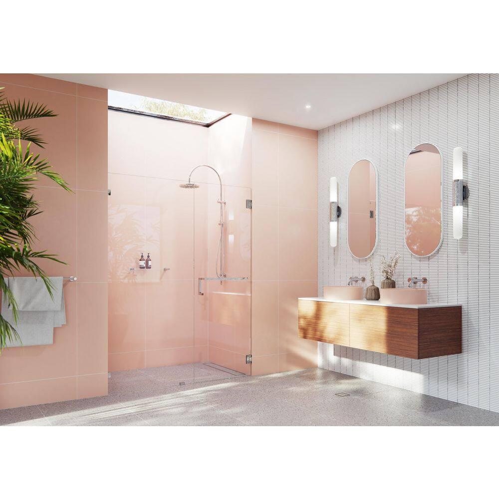 Glass Warehouse Umbra 60.25 in. x 78 in. Fully Frameless Wall Hinge Towel Bar Shower Door TBWH-60-25-CH