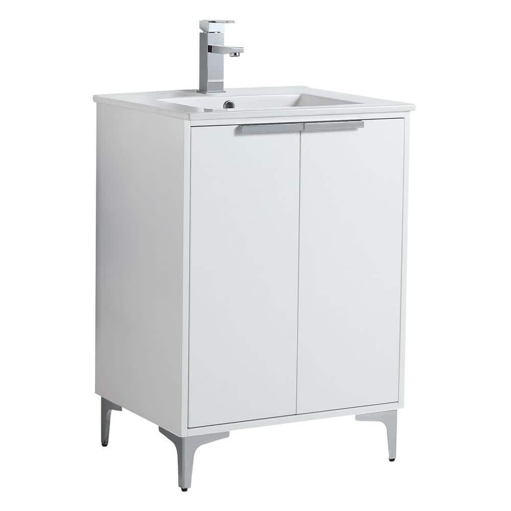 Fine Fixtures Wilmington 24 Inch Bathroom Vanity With Sink - Fully Assembled Bathroom Sink Cabinet, Bathroom Vanities, White Bathroom Vanity, Small Bathroom Sink Cabinet, 24 Bathroom Vanity With Sink