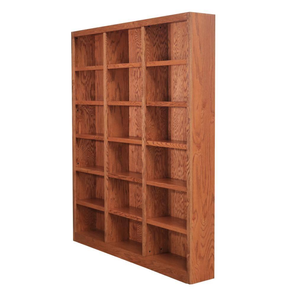 Winston Porter Aliette Triple Wide Wood Bookcase, 18 Bookshelf, 84 inch Tall Storage and Display Bookshelf for Home Office and Living Room