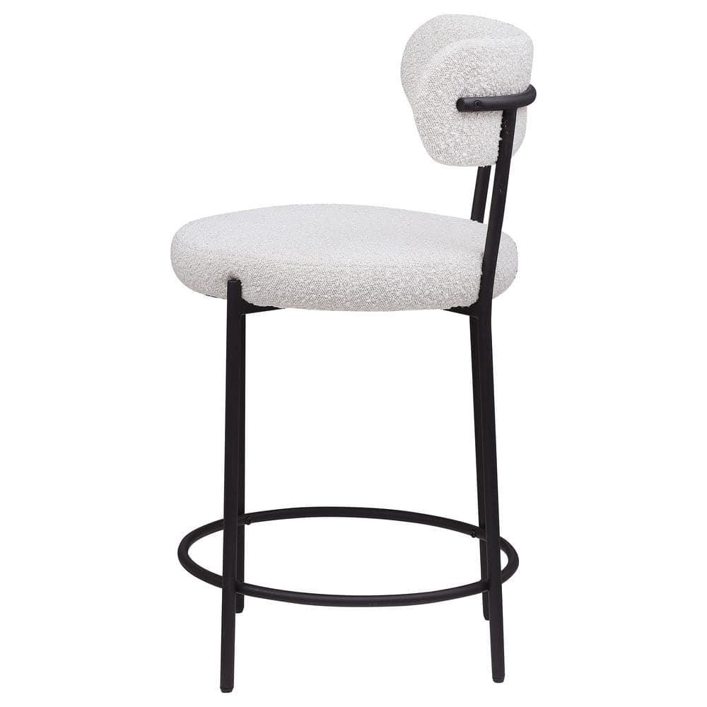 Coaster Viola Boucle Fabric Upholstered Counter Chair Cream