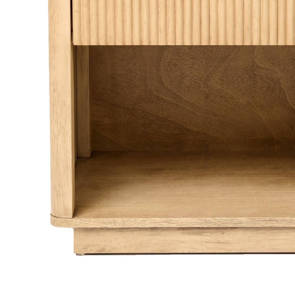 Benjara Noe Celia 32 Inch Nightstand, 1 Drawer, Shelf, Metal