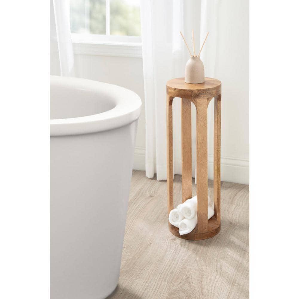 Kate and Laurel Dahl Round Wood Drink Table, 8x8x23, Natural