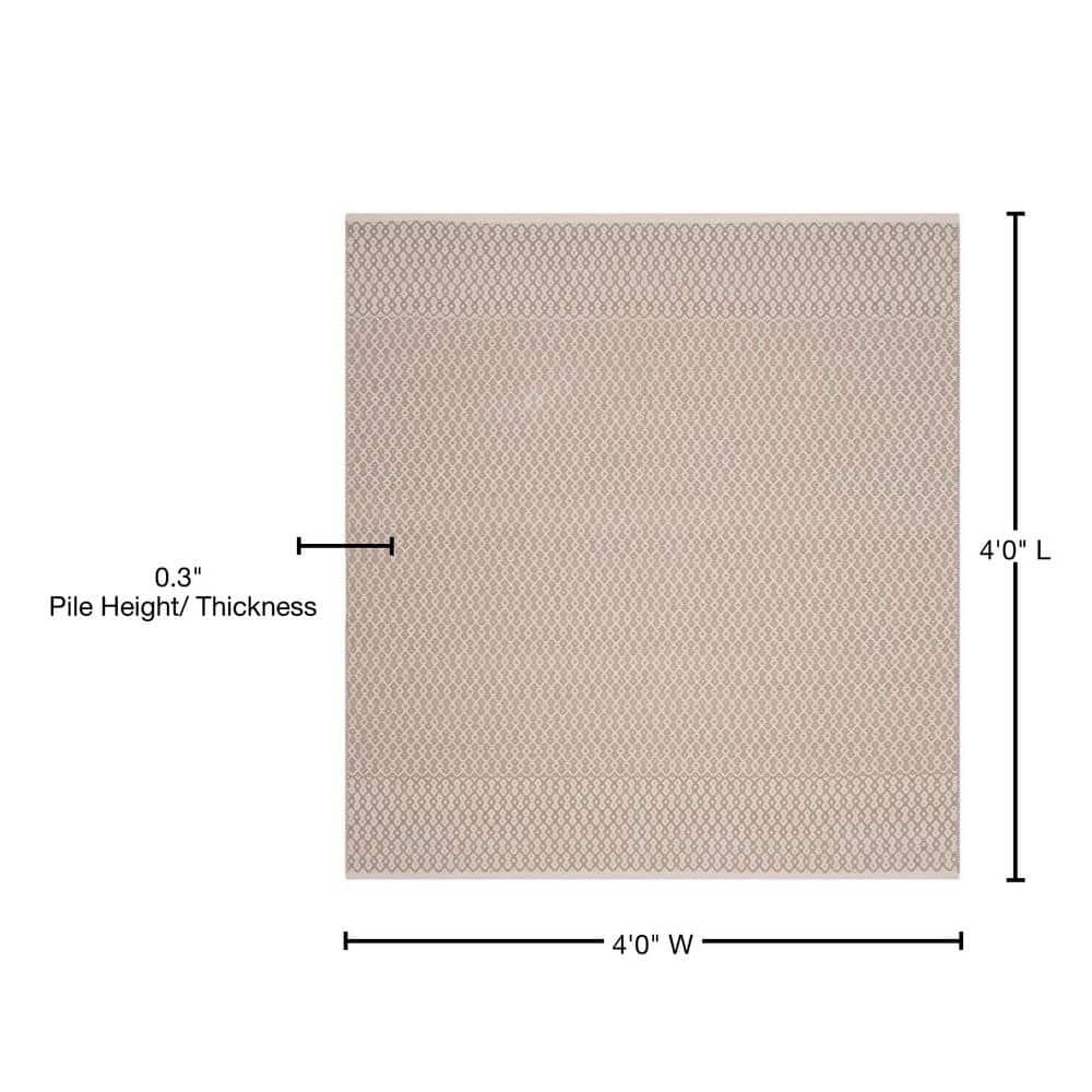 Montauk MTK339 Hand Woven Indoor Accent Rug - Ivory/Grey - 4'x4' - Safavieh