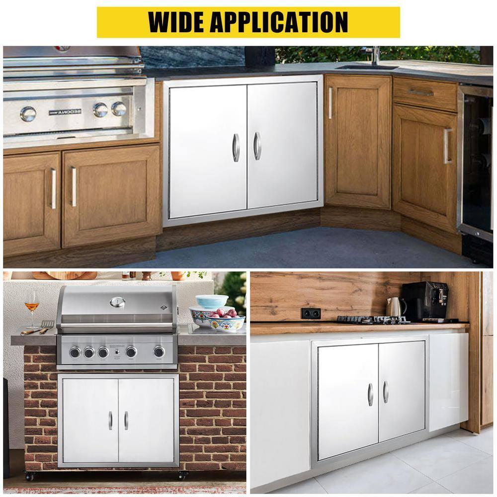 42" x 21" BBQ Access Double Door Outdoor Kitchen Island Stainless Steel Cabinet