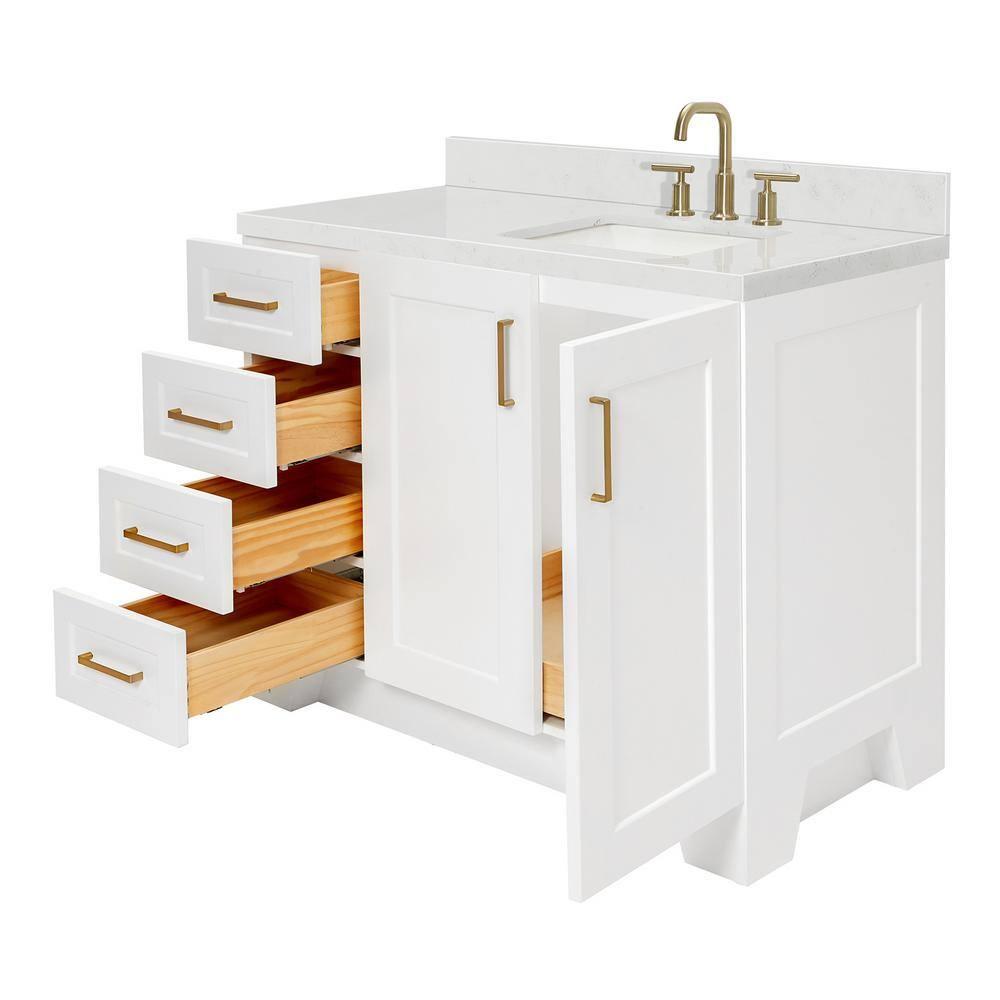 Ariel Q042srcqrvo Taylor 42" Free Standing Single Basin Vanity Set - White