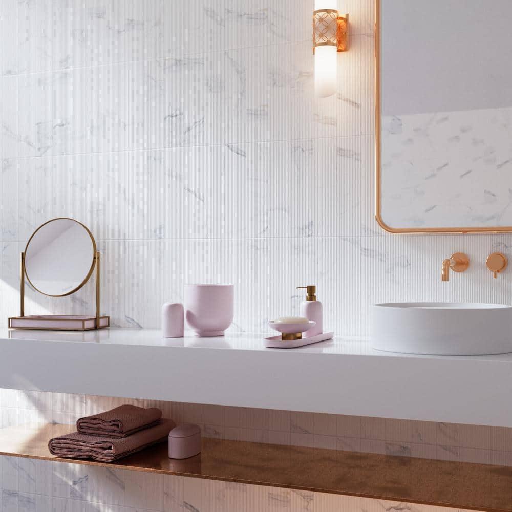 Supreme Tile Paloma Calacatta 2.95 in. X 11.81 in. Ceramic Subway Wall Tile