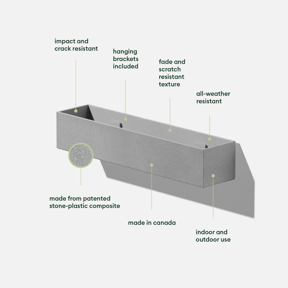 Veadek Geo Series Short Hanging 16" Planter - Gray