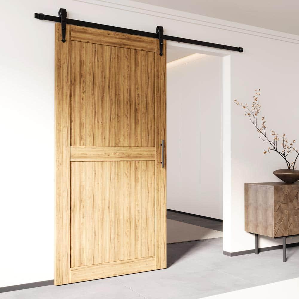 Homacer Black Rustic Arrow Design Non-Bypass Single Track One Door Hardware Kit( Door Not Included)