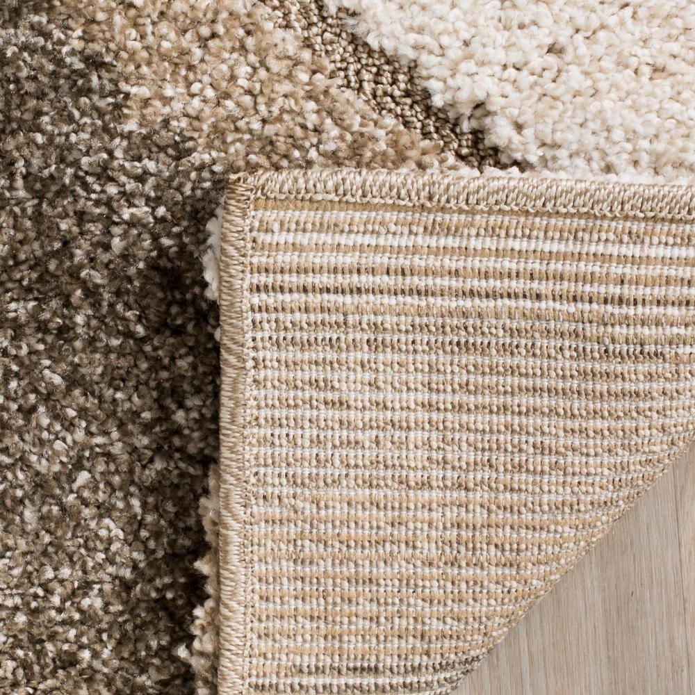 Florida Shag SG461 Power Loomed Indoor Accent Rug - Cream/Smoke - 4' Round - Safavieh
