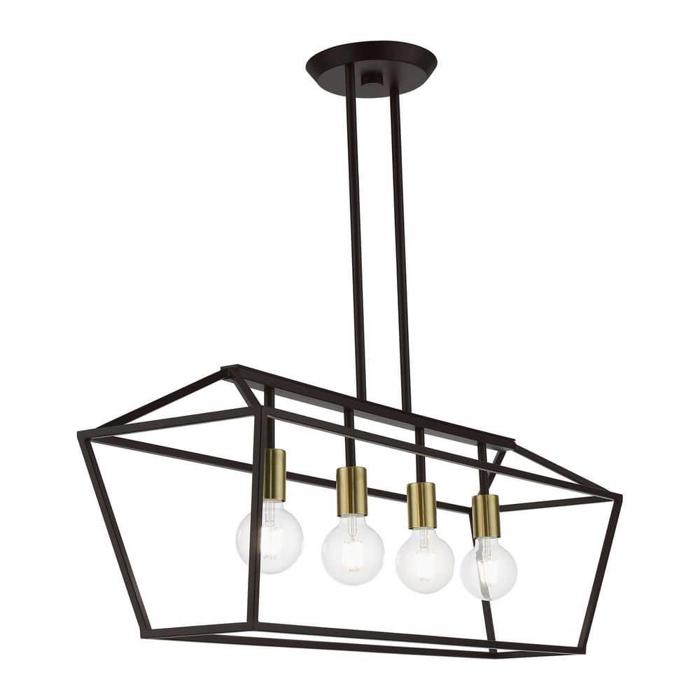 Livex Lighting Devone 4 - Light Chandelier in  Bronze/Antique Brass