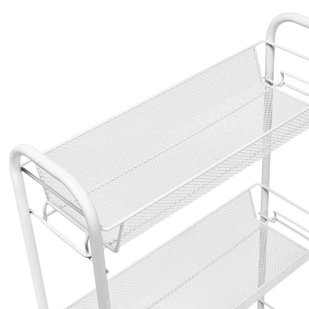Slim 3-Tier Wire Rolling Storage Cart