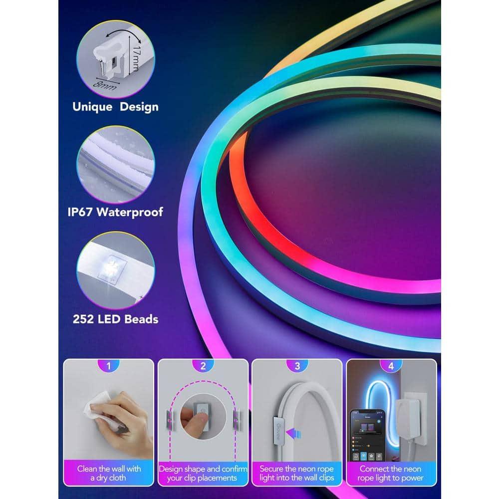 Govee RGBIC LED Neon Rope Light 6.5'