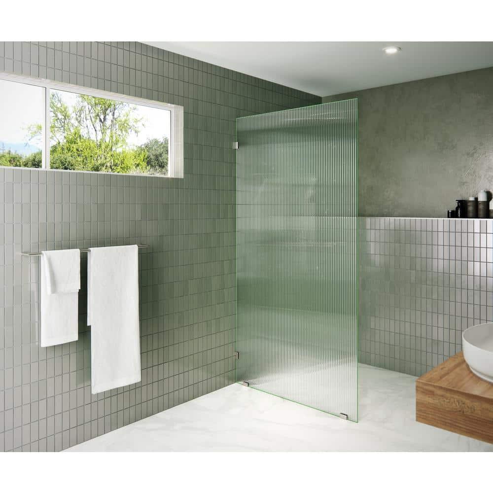 Gaia 40 in. x 78 in. Frameless Fluted Single Fixed Shower Panel