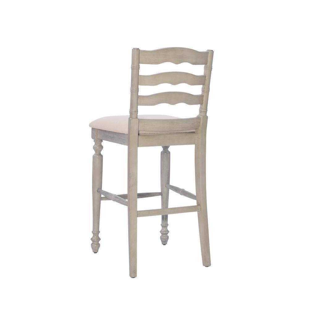Marino Padded Seat Barstool 30" Height, Farmhouse Design, Linon: Rubberwood Frame, Linen Weave