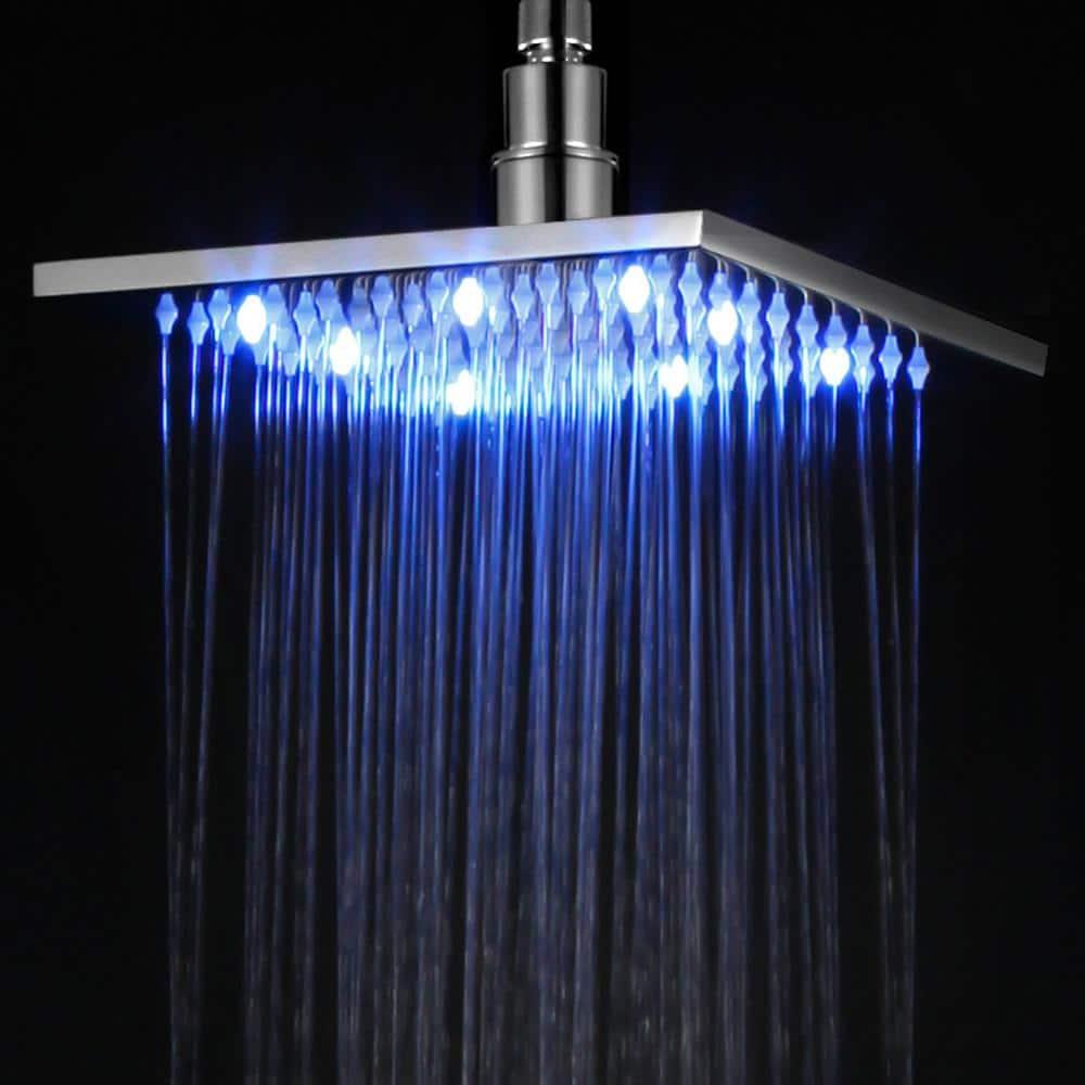 Rain Fixed Shower Head 1.8 GPM GPM with Temperature-based LED