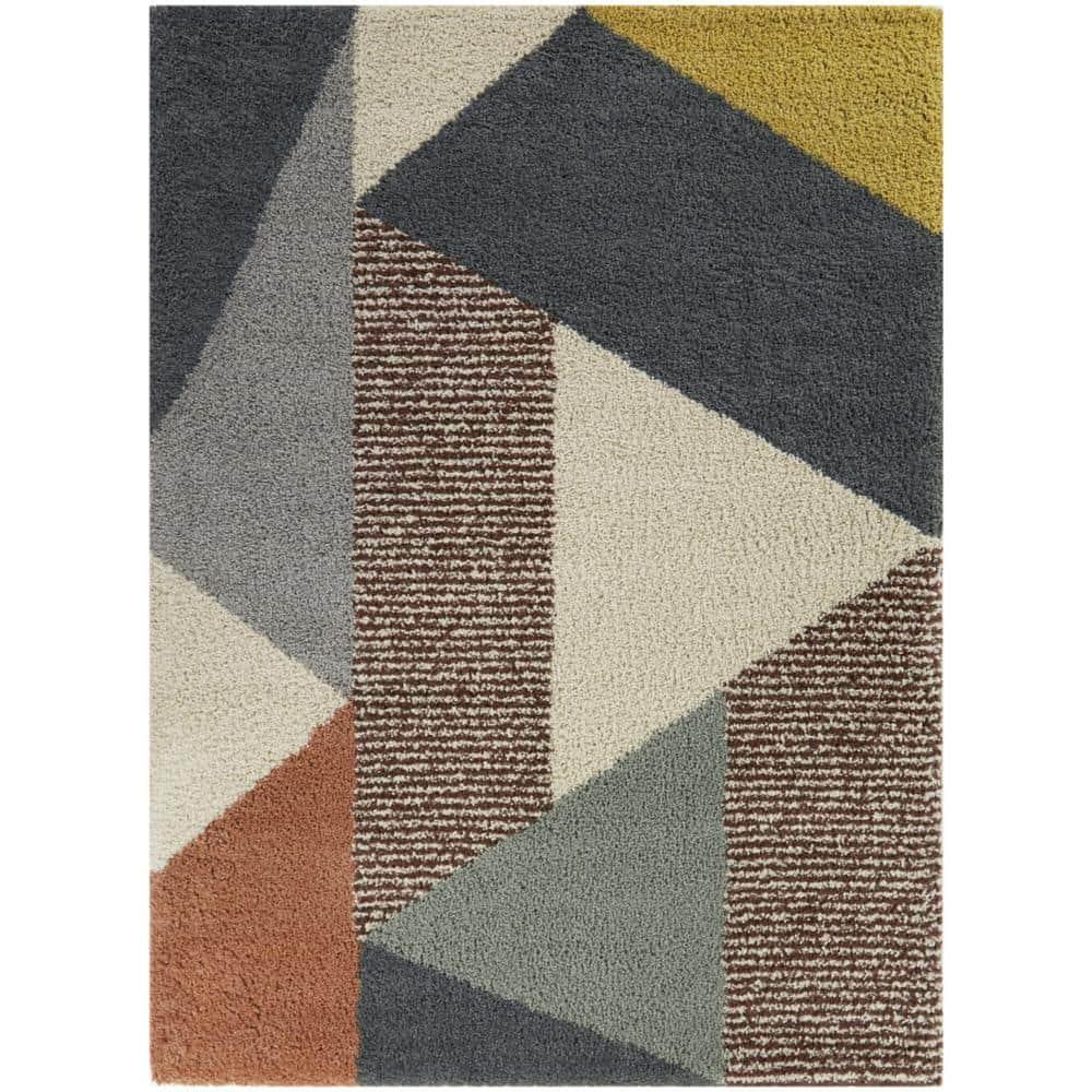 2'2"x7' Merril Mid-Century Modern Geometric Rug Blue - Balta Rugs: Indoor Runner, Fade & Stain-Resistant, High Pile