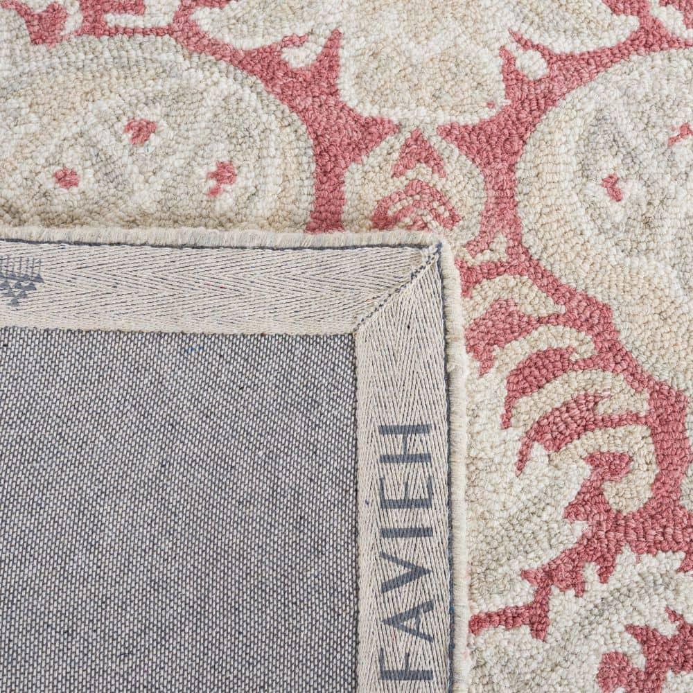 Micro-Loop MLP539 Hand Tufted Indoor Area Rug - Pink/Beige - 5'x5' - Safavieh