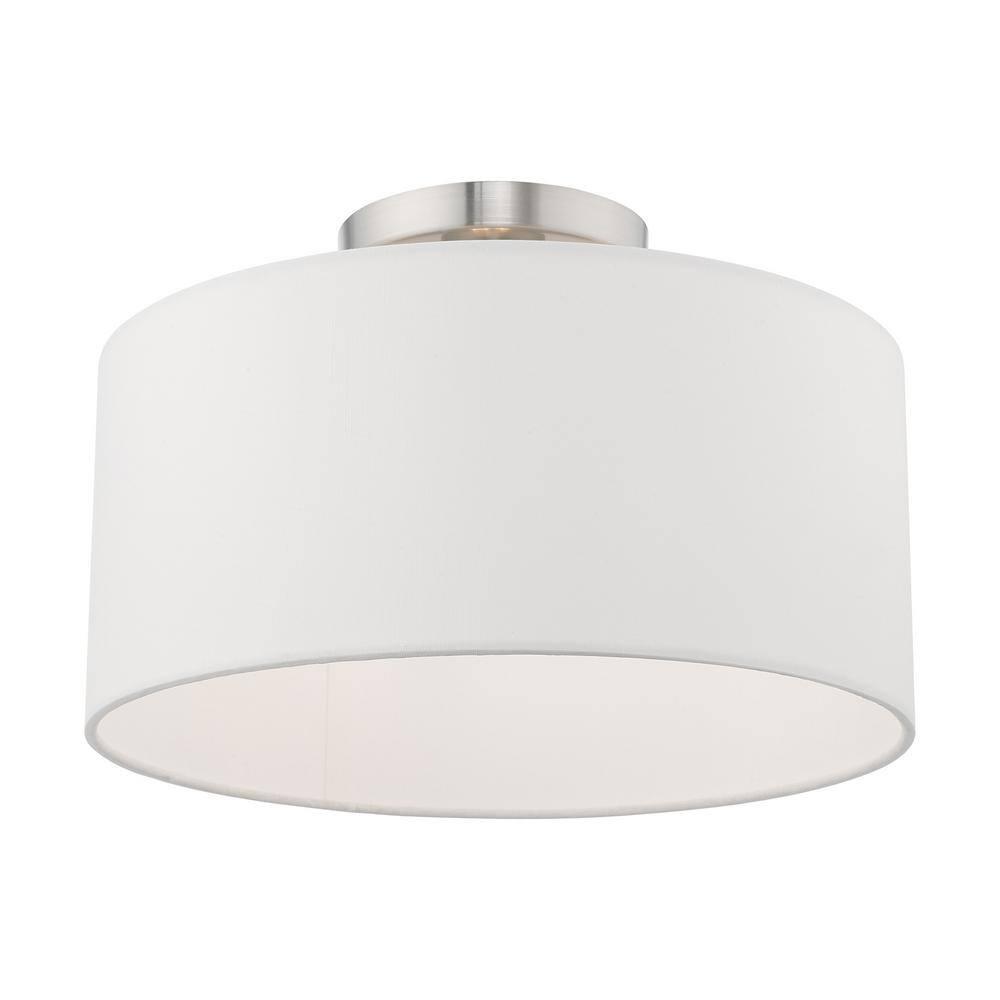Livex Lighting Meridian 1 - Light Semi-Flush Mount in  Brushed Nickel
