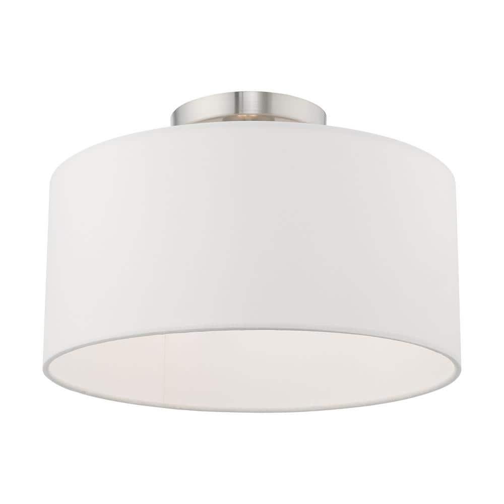 Livex Lighting Meridian 1 - Light Semi-Flush Mount in  Brushed Nickel