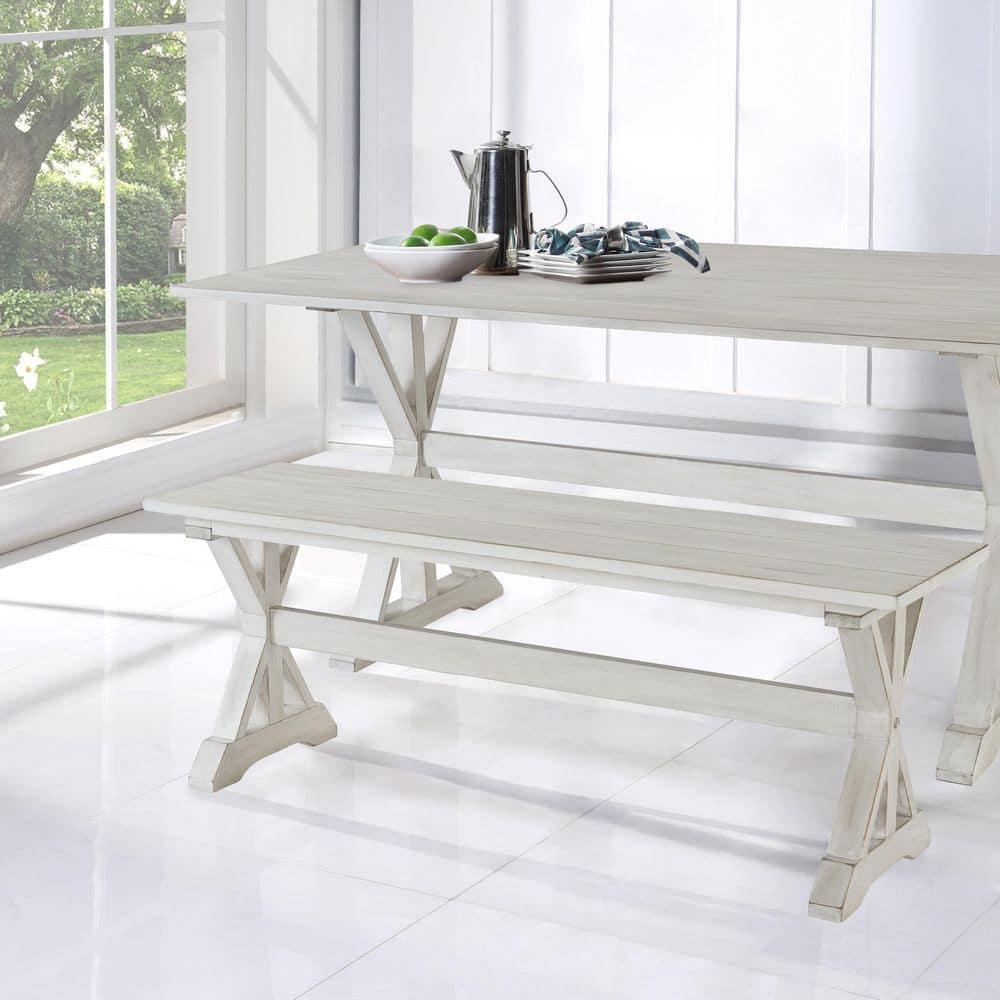 Boraam Jamestown 18in Dining Height Backless Wood Dining Bench 48-inch wide